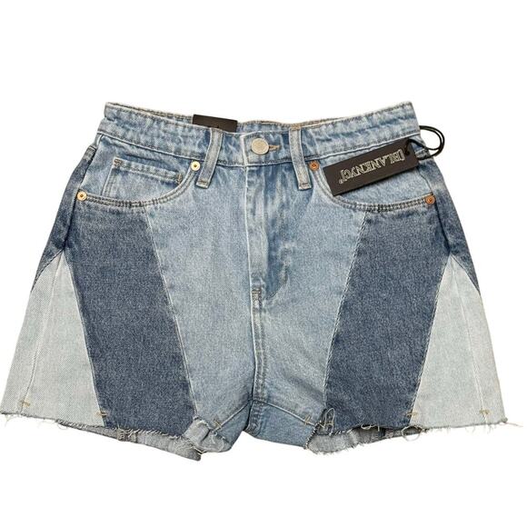 [BLANKNYC] The Reeve High-Rise Patchwork Denim Shorts – Size 24 (NWT) - Picture 1 of 5